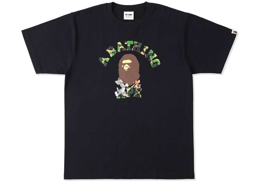 BAPE x Tom and Jerry College Tee Black Men's - SS21 - US