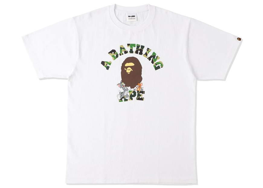BAPE x Tom and Jerry College Tee White - SS21