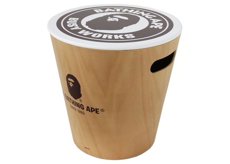 BAPE x Umbra Wooden Storage Stool Beige Men's - FW21 - GB