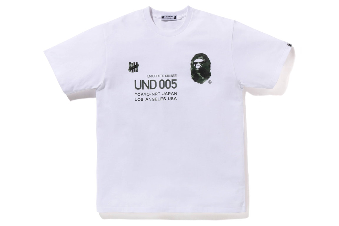 Pre-owned Bape X Undefeated 005 Tee (fw22) White Green