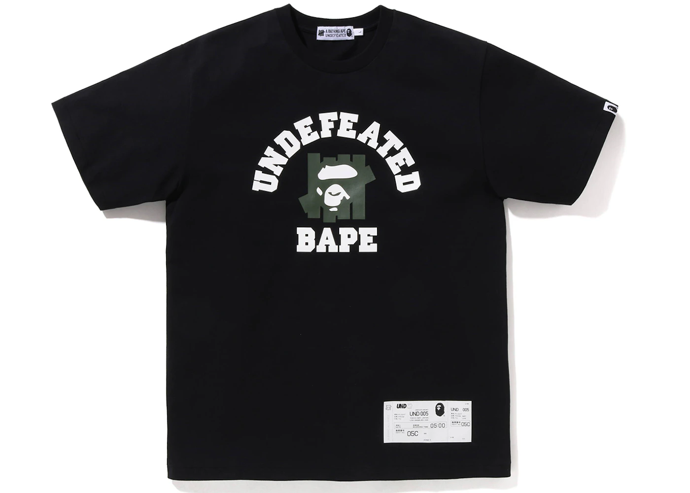 Bape x undefeated college tee Clearance
