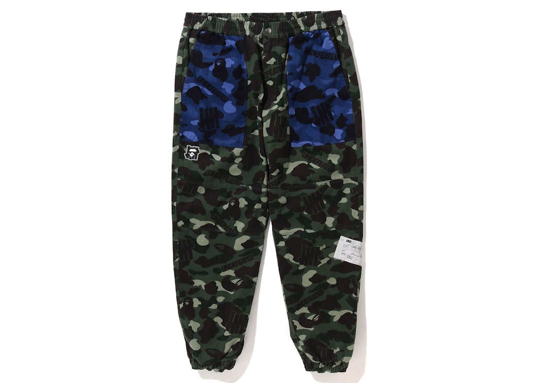 Pre-owned Bape X Undefeated Color Camo Flannel Pants Green