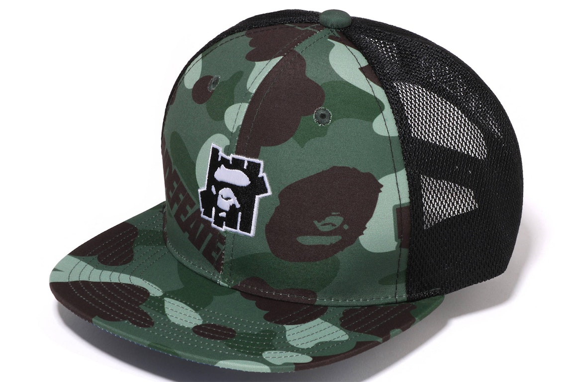 Pre-owned Bape X Undefeated Color Camo Mesh Cap Green