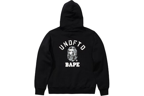 BAPE x Undefeated Pullover Hoodie (White Strings) Black Men's - US BAPE x Undefeated Pullover Hoodie (White Strings) Black Men's - US