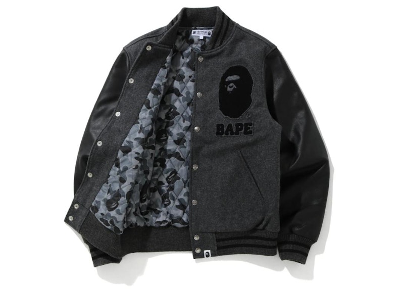 BAPE x Undefeated Varisty Jacket Black/Gray Men's - FW20 - US