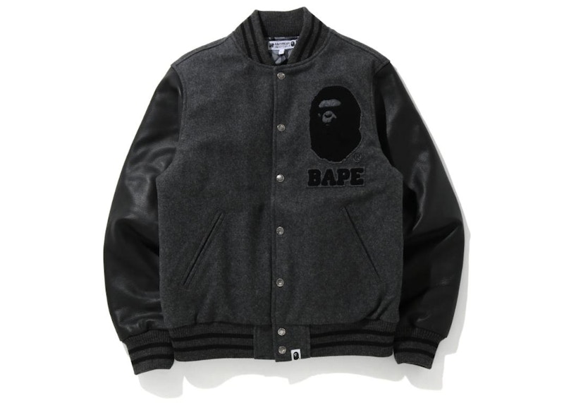 BAPE x Undefeated Varisty Jacket Black/Gray Men's - FW20 - US