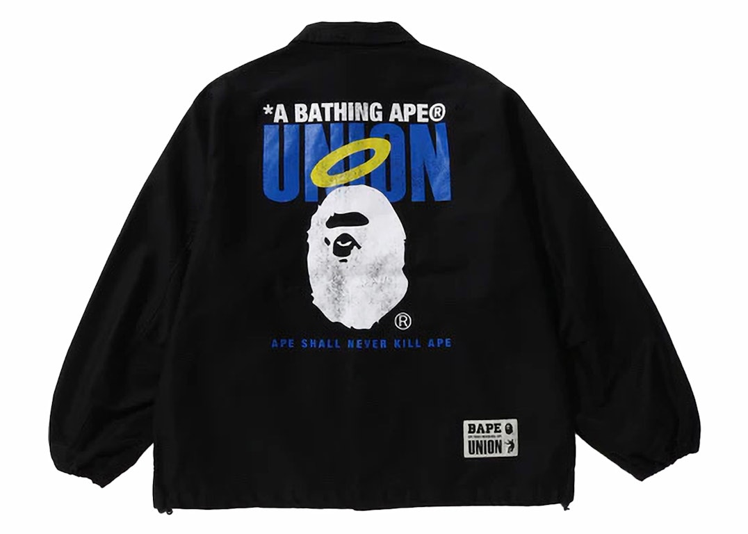 Pre-owned Bape X Union Pigment Dyed Coach Jacket Black