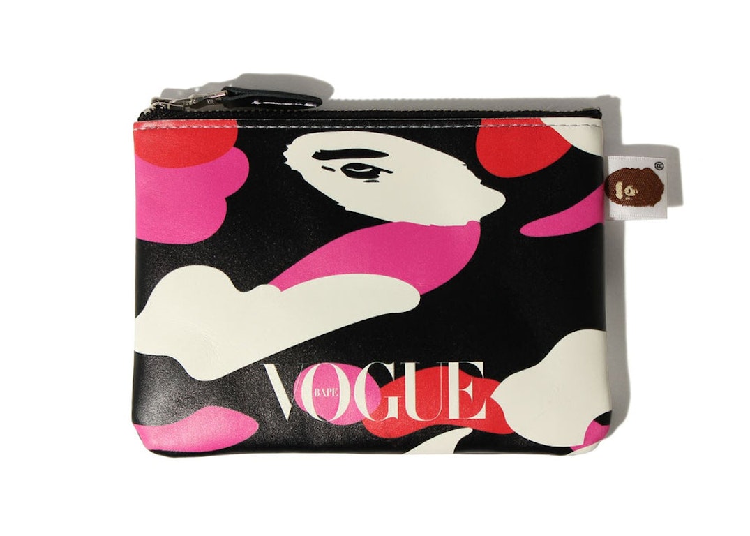 Pre-owned Bape X Vogue Abc Camo Leather Pouch Black Pink White