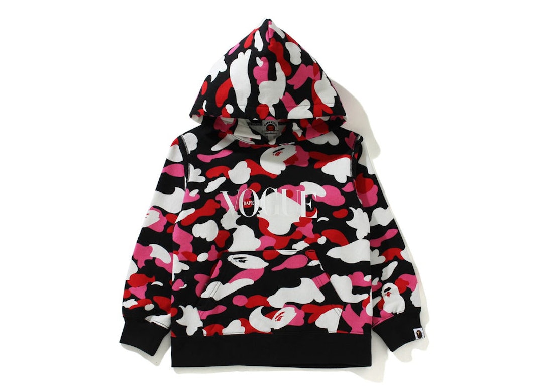 Pre-owned Bape X Vogue Abc Camo Pullover Hoodie (kids) Black Pink White