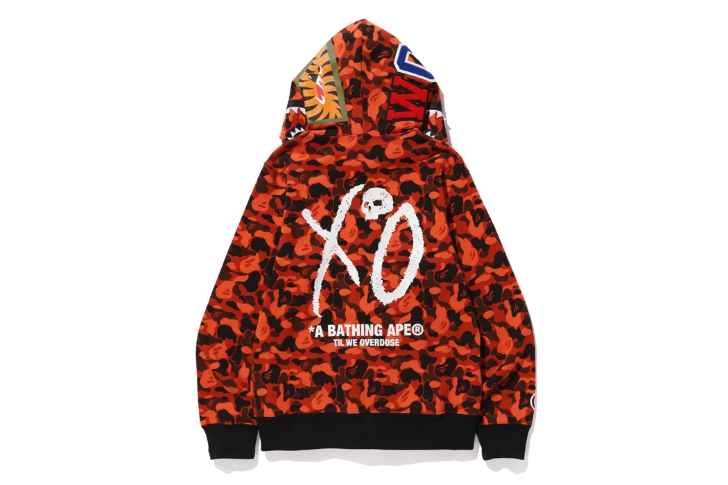 Bape hoodie orange store camo