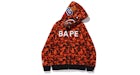 BAPE x XO Camo Shark Full Zip Hoodie Orange