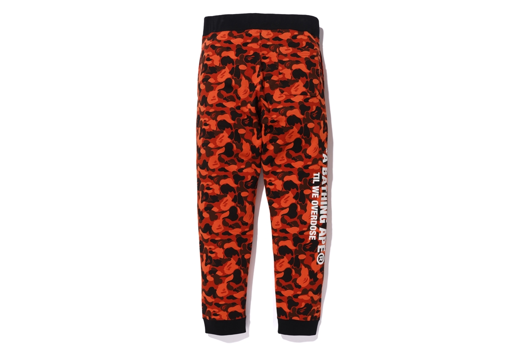 BAPE x XO Camo Shark Slim Sweat Pants Orange Men's - SS20 - US