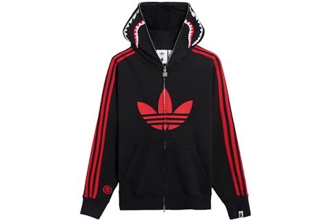 BAPE x adidas Shark Fleece Full Zip Hoodie Black Men's SS25 US