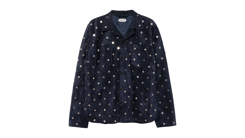 Bode Clover Work Shirt Dark Navy