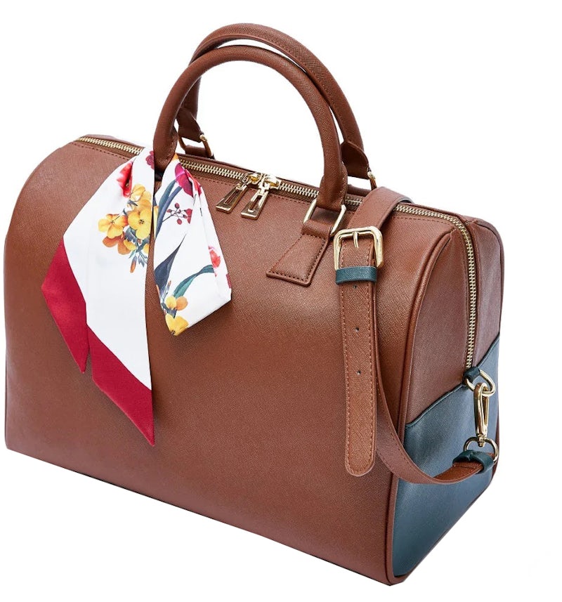 BTS Mute Boston Bag Brown in Faux Leather/PVC with Gold-tone US