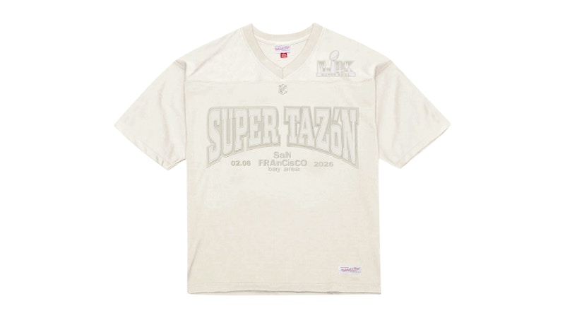 NFL mitchell＆ness フットボールTシャツ 34 size48 Bad Bunny x Super Tazon NFL Mitchell & Ness Legacy Jersey Off