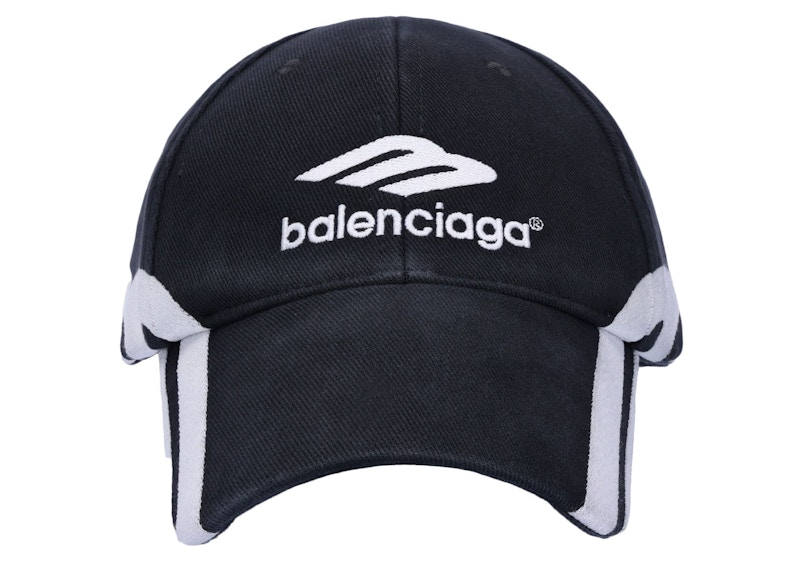 Pre-owned Balenciaga Men's  3b Sports Icon Cap In Black/white In Multi