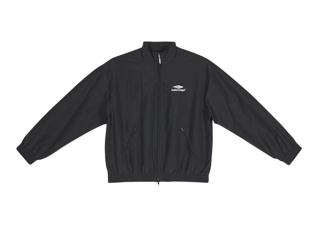 Pre-owned Balenciaga 3b Sports Icon Small Fit Tracksuit Jacket Black/white Logo