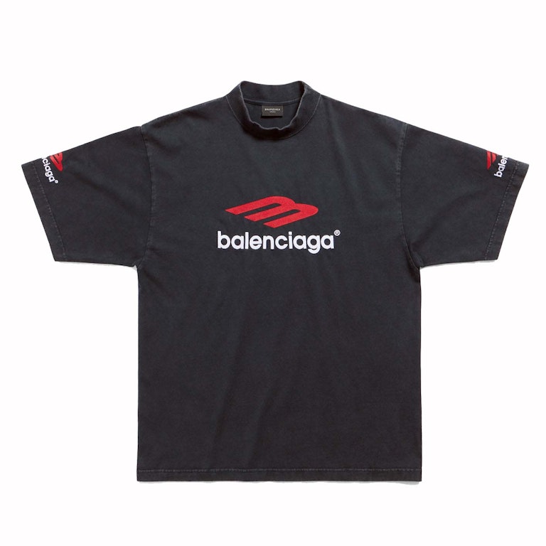 Pre-owned Balenciaga 3b Sports Icon T-shirt Black/red/white