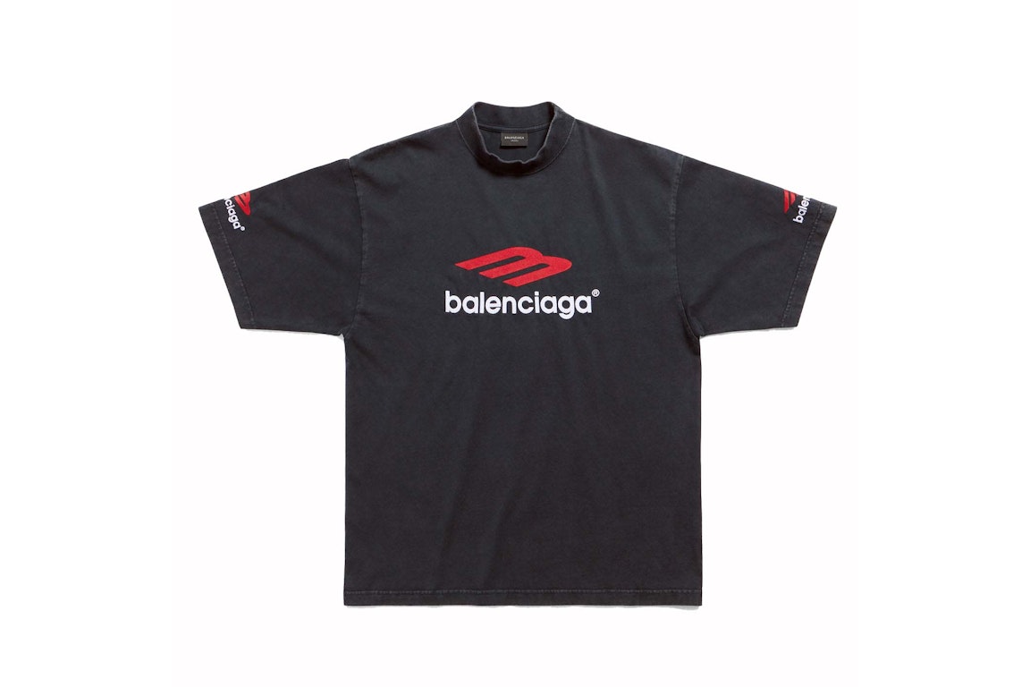 Pre-owned Balenciaga 3b Sports Icon T-shirt Black/red/white