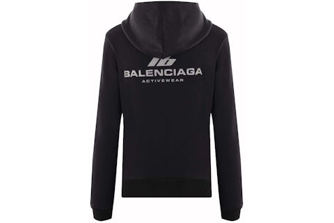 Balenciaga Activewear Jersey Full-Zip Hoodie Schwarz FW24 – DE