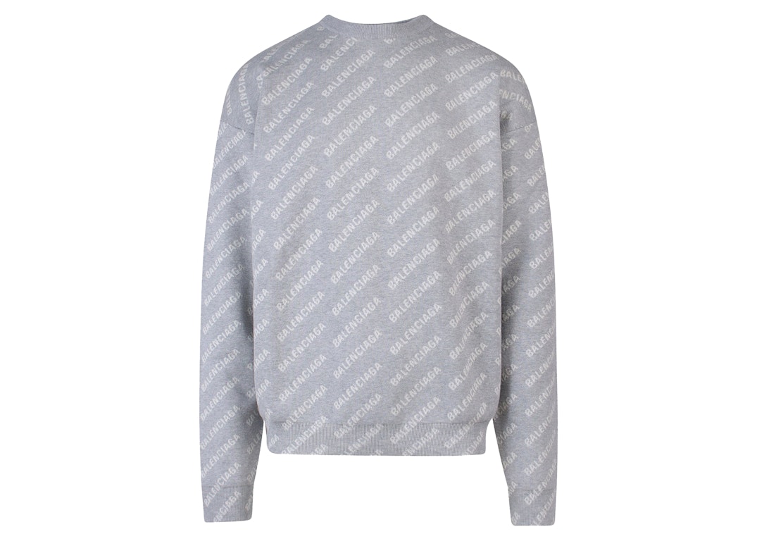 Pre-owned Balenciaga All-over Logo Knitwear Sweater Grey