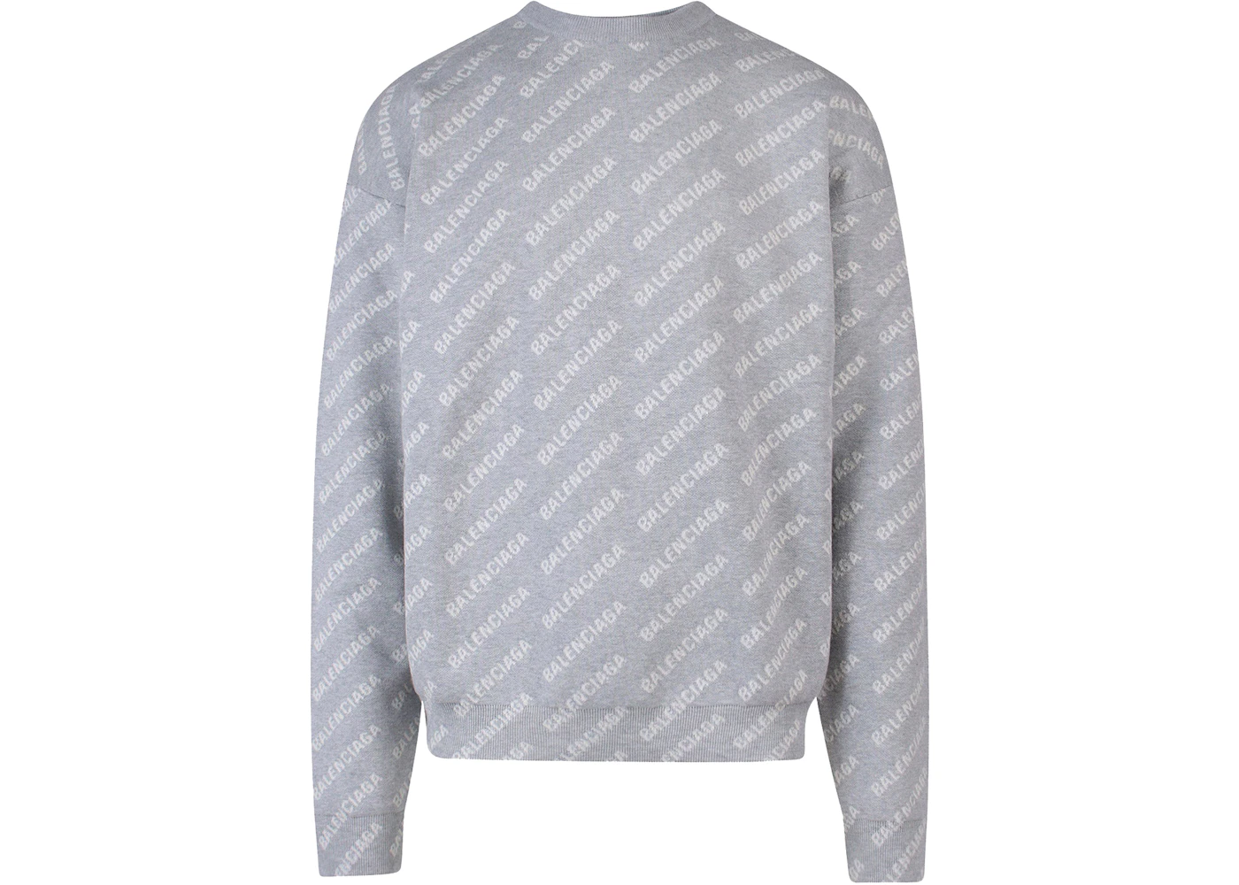 Balenciaga All-Over Logo Knitwear Sweater Grey Men's - FW22 - US