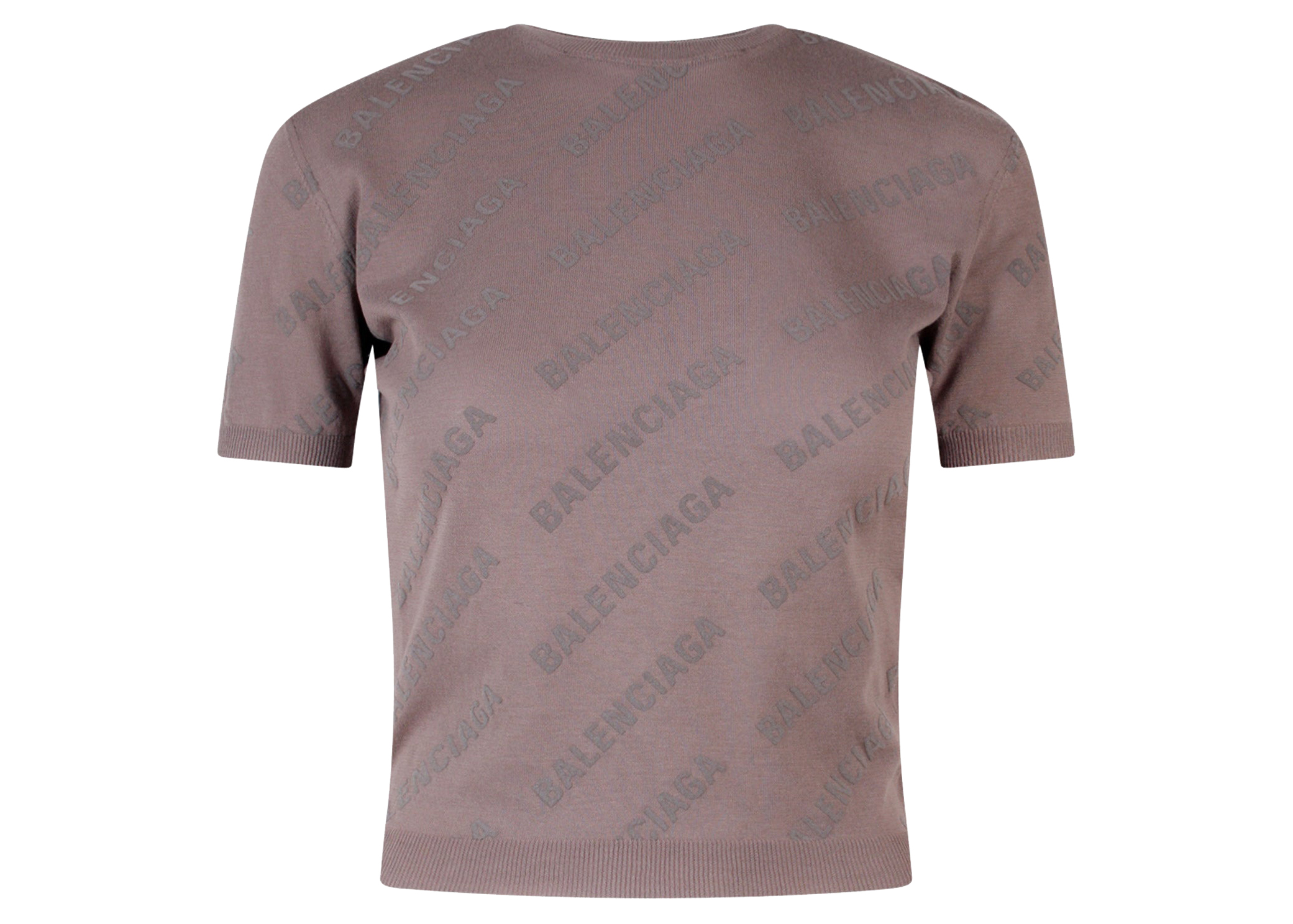 Balenciaga All-Over Logo T-Shirt Beige - FW22 - US