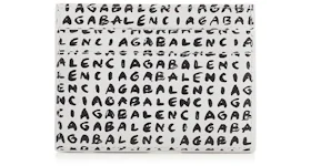Balenciaga Allover Logo Print (4 Card Slots 1 Slip Pocket) Cash Card Holder White/Black