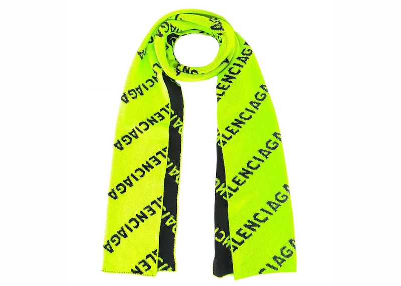 Balenciaga Allover Logo Scarf Green/Black Men's - FW21 - US