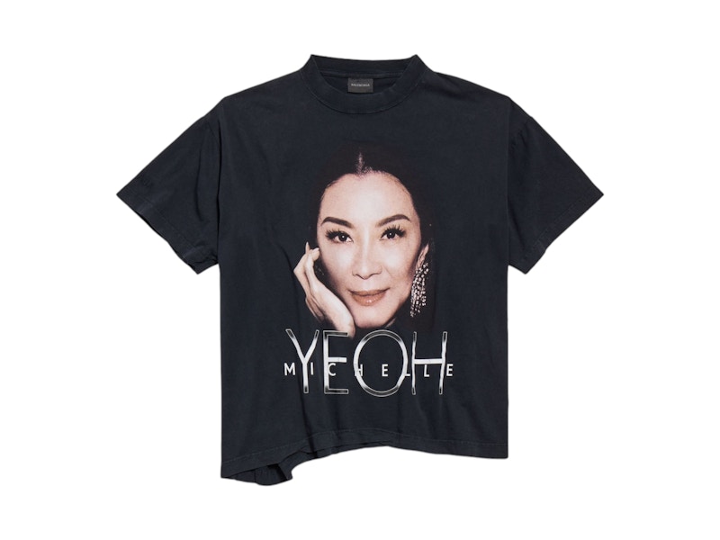 Pre-owned Balenciaga Ambassador Fanclub Series Michelle Boxy T-shirt In Faded Black