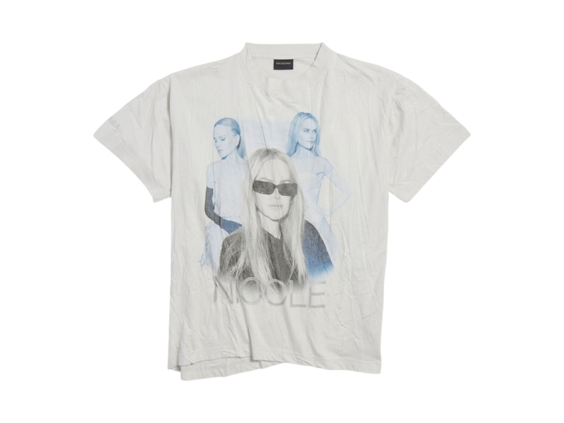 BALENCIAGA NICOLE ボックス Tシャツ Nicole Boxy T-shirt in White | Balenciaga US