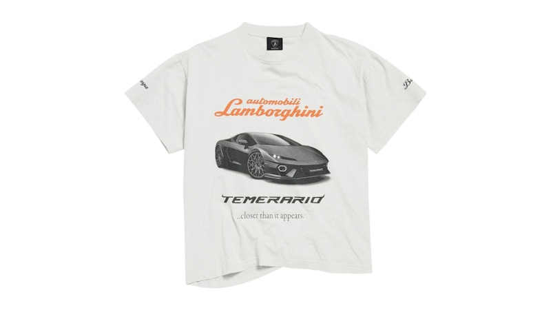 Balenciaga Automobil Lamborghini Boxing T-shirt Dirty White - US