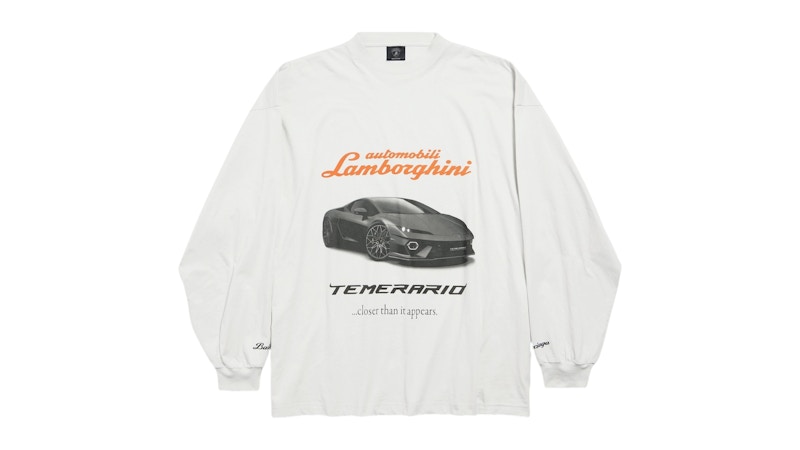 【BALENCIAGA】Automobili Lamborghini Long Sleeve Tシャツ Balenciaga I Automobili Lamborghini Oversized T-shirt in