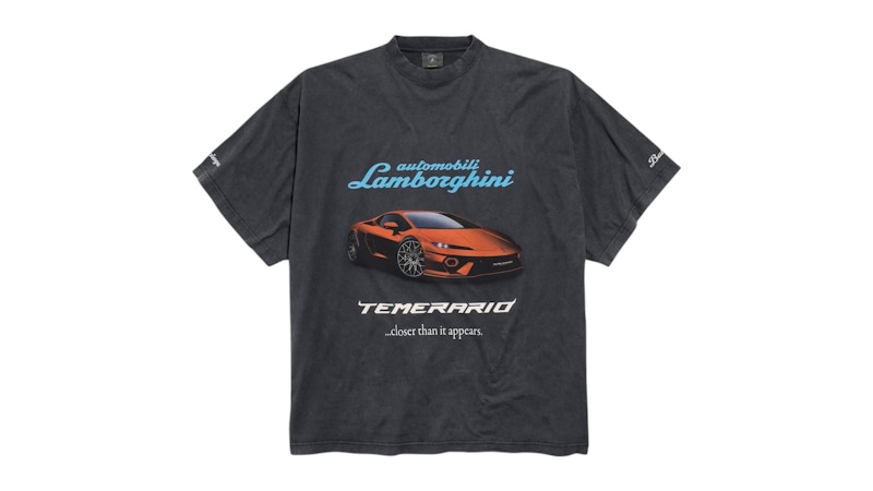 Balenciaga Automobil Lamborghini Oversized T-shirt Faded