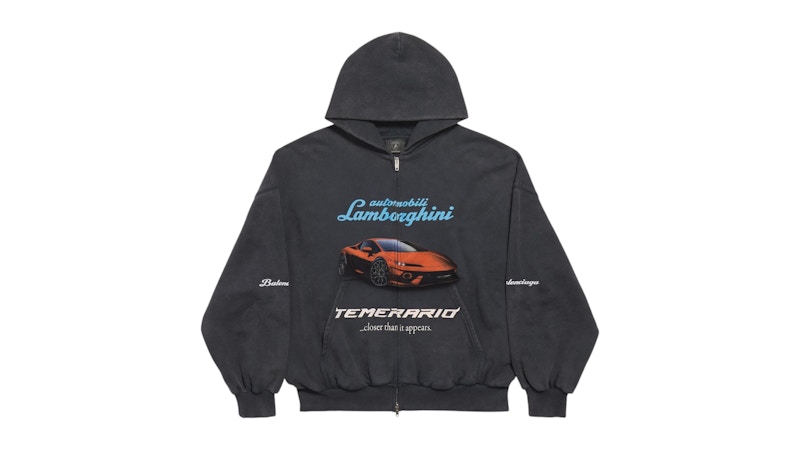 Balenciaga Automobil Lamborghini Zip-Up Small Fit Hoodie