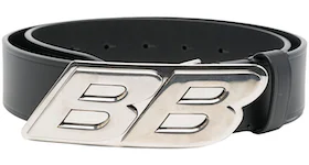 Balenciaga BB Logo Buckle Belt Black/Silver-tone