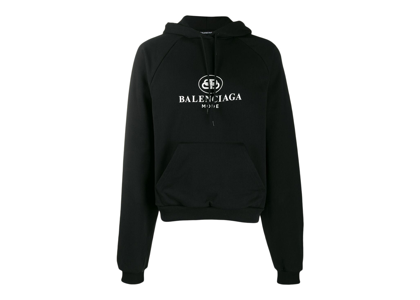 Balenciaga Black Logo Printed Cotton Hoodie M Balenciaga  TLC