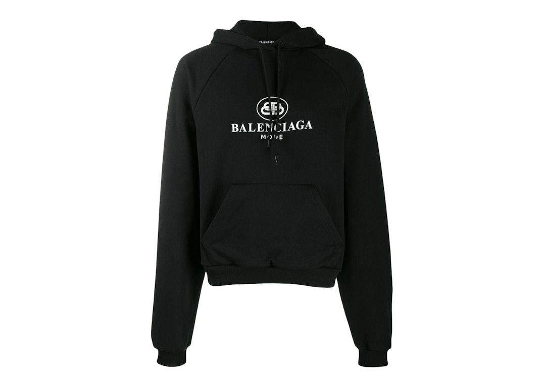 Pre-owned Balenciaga Bb Mode Hoodie Black/white