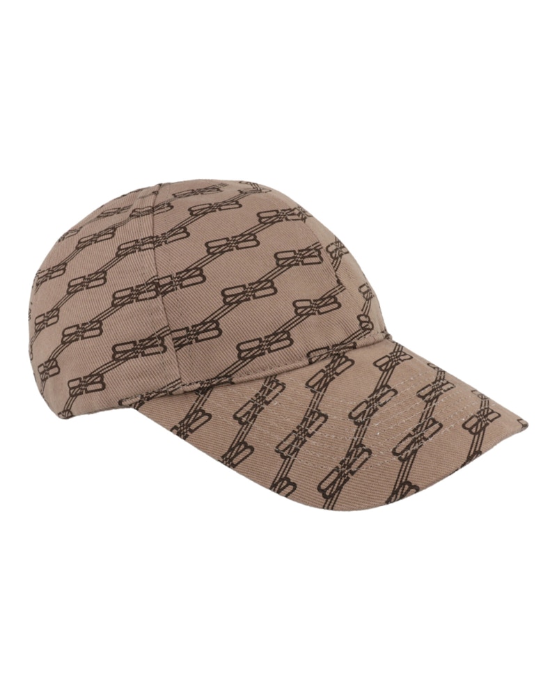 Pre-owned Balenciaga Men's  Bb Monogram Baseball Cap In Beige In Sand