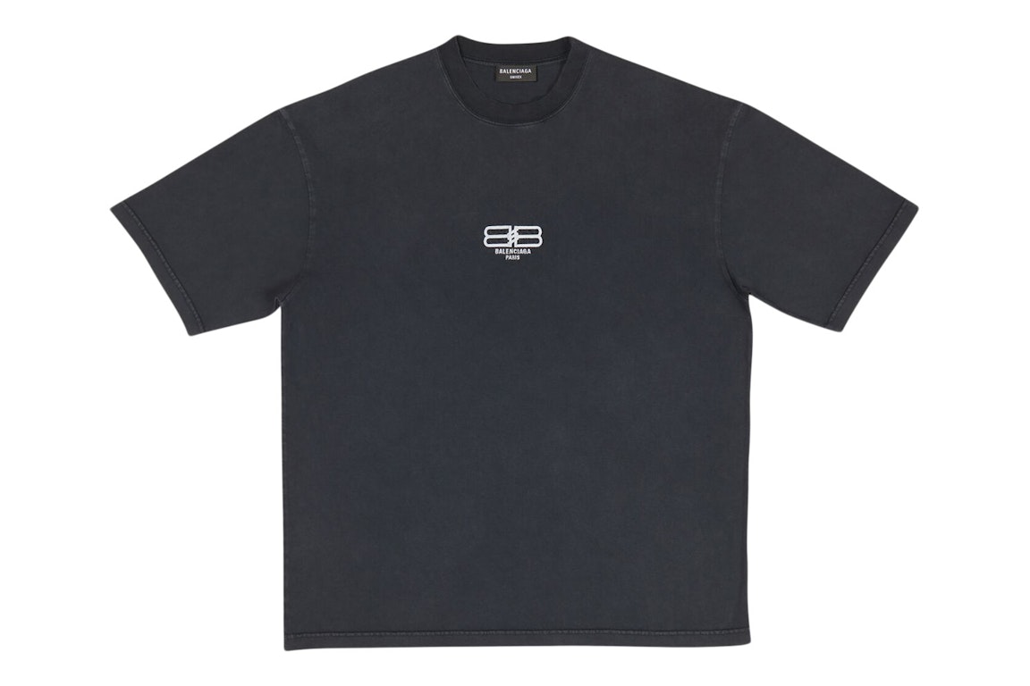 Pre-owned Balenciaga Bb Paris Icon Medium Fit T-shirt Black/white Logo