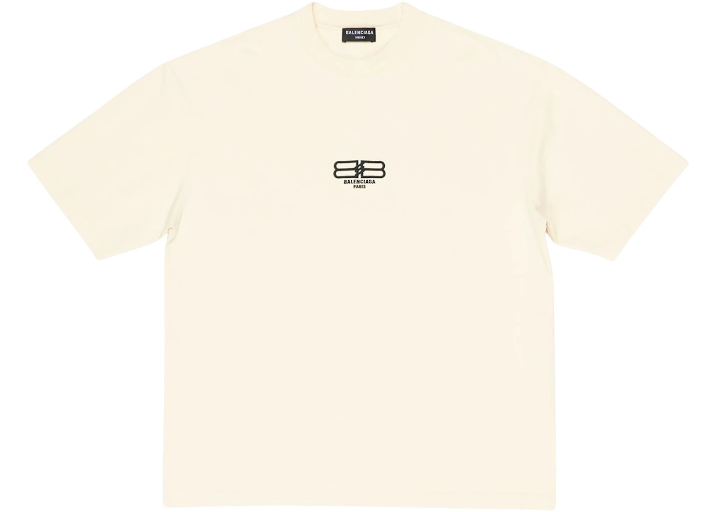 Balenciaga BB Paris Icon Medium Fit T-shirt Light Beige/Black Logo Men\'s -  FW22 - US