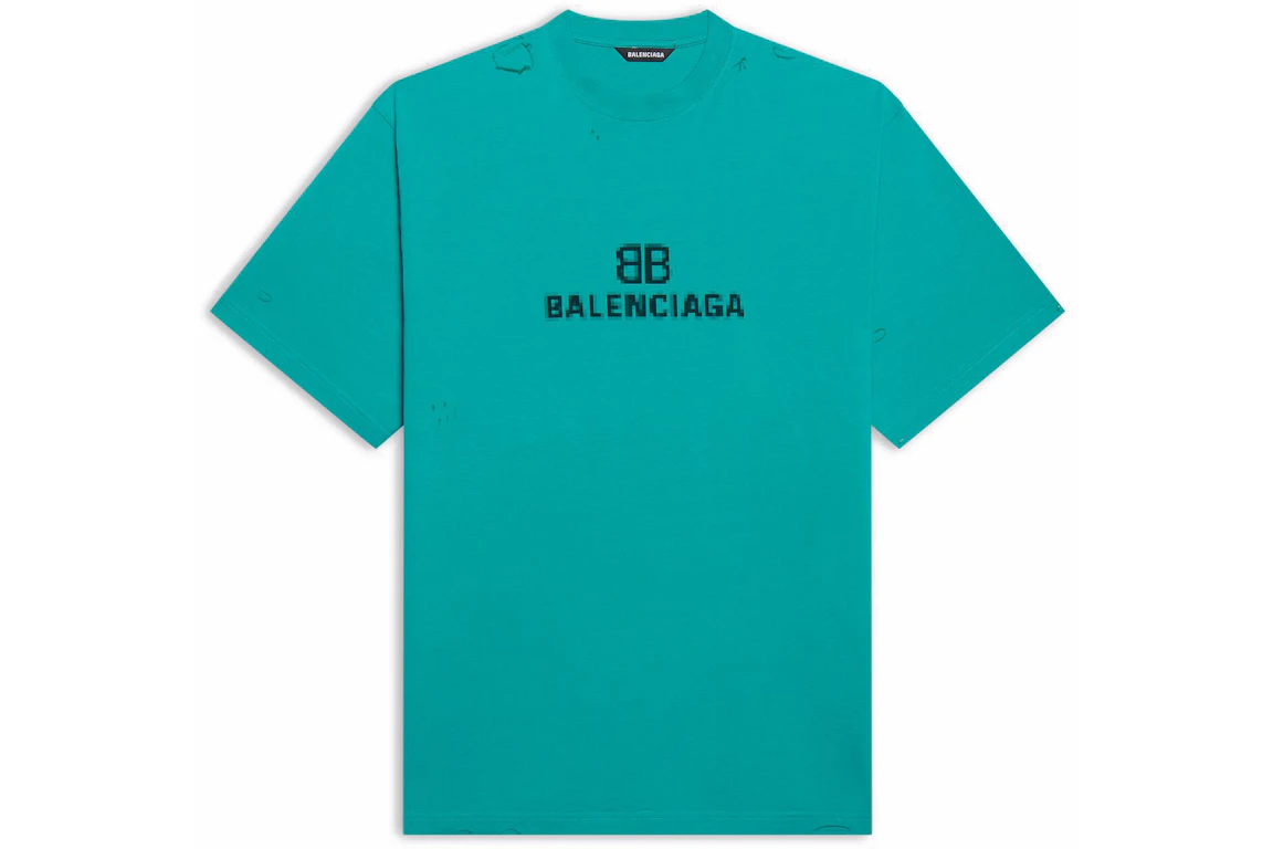 Balenciaga BB Pixel Boxy T-Shirt Blue