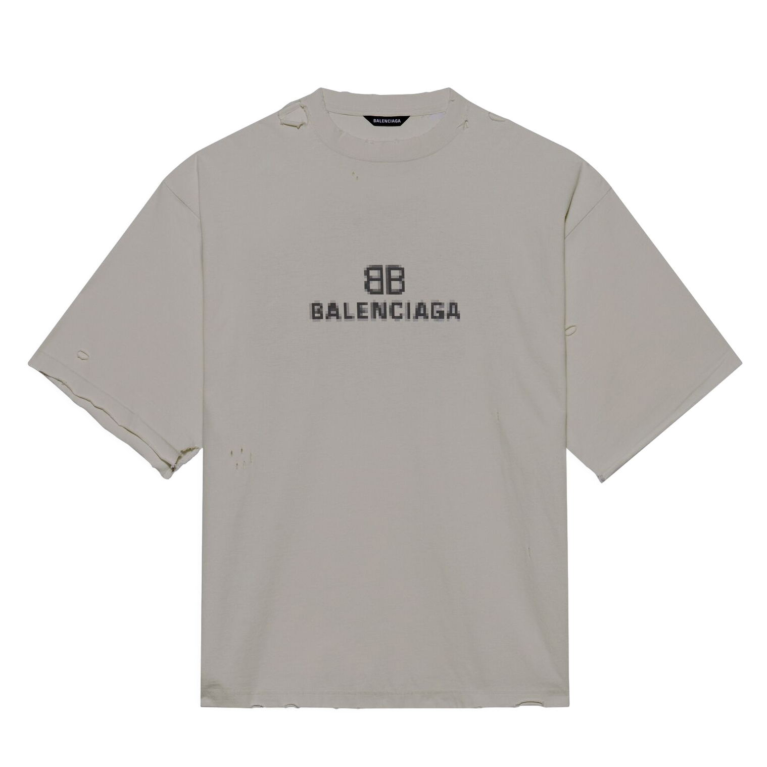 Balenciaga BB Pixel Boxy T-Shirt Grey - FW21 - US