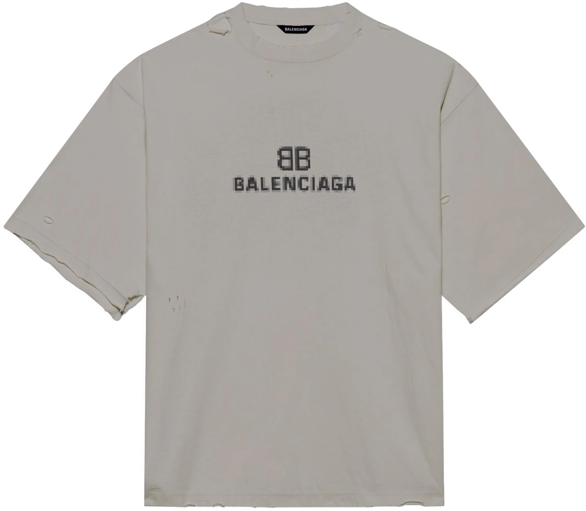 Balenciaga BB Pixel Boxy T-Shirt Grey - FW21 - US