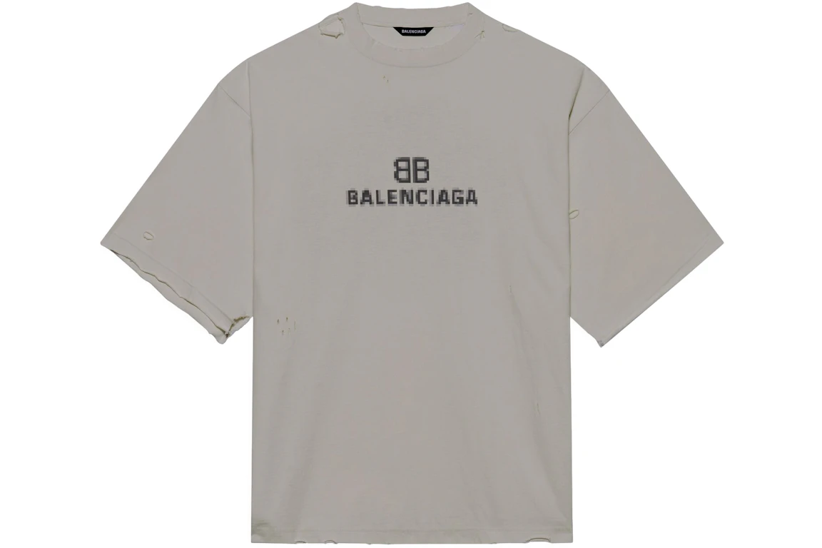 Balenciaga BB Pixel Boxy T-Shirt Grey