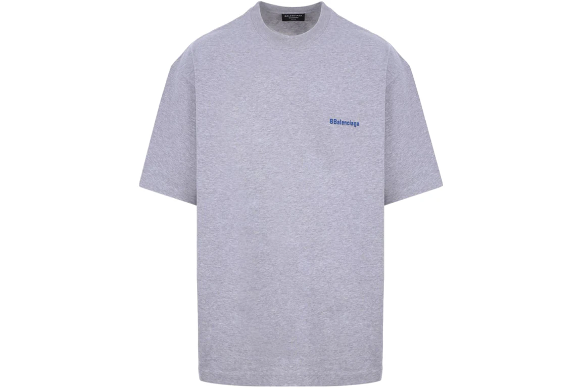 Balenciaga BB Text Logo Print Oversized T-shirt Grey/Blue