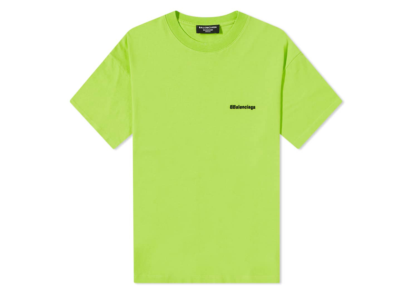 Balenciaga BB Text Logo Print Oversized T-shirt Lime/Black Men's