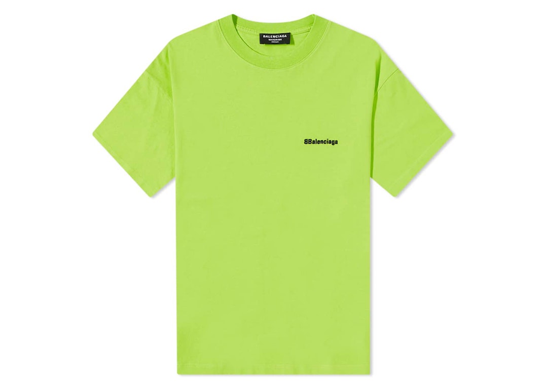 Pre-owned Balenciaga Bb Text Logo Print Oversized T-shirt Lime/black