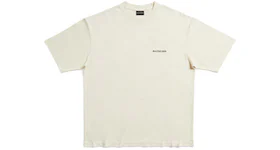 Balenciaga Back Logo Medium Fit T-shirt Cream